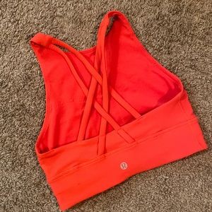 Red Lululemon high neck bra